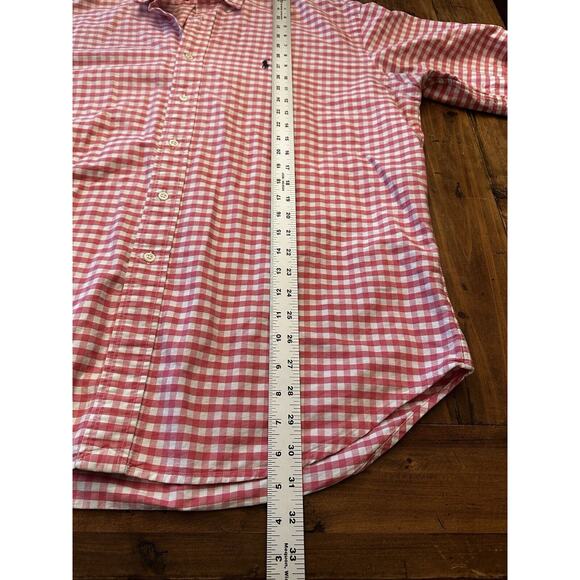 RALPH LAUREN Blake Short Sleeve Pink Plaid Button Down Size Large Casual Preppy - Picture 8 of 8